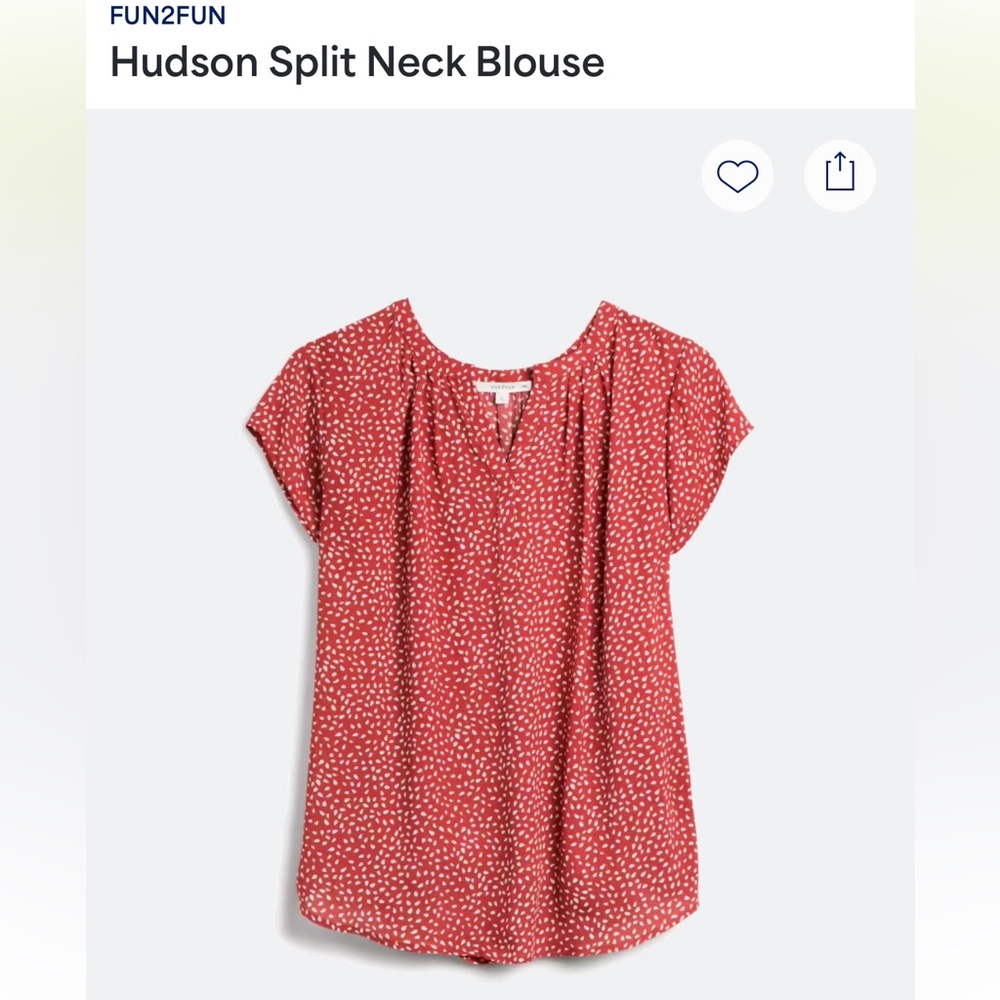 Fun2Fun Hudson Split Neck Blouse, Size 2XL